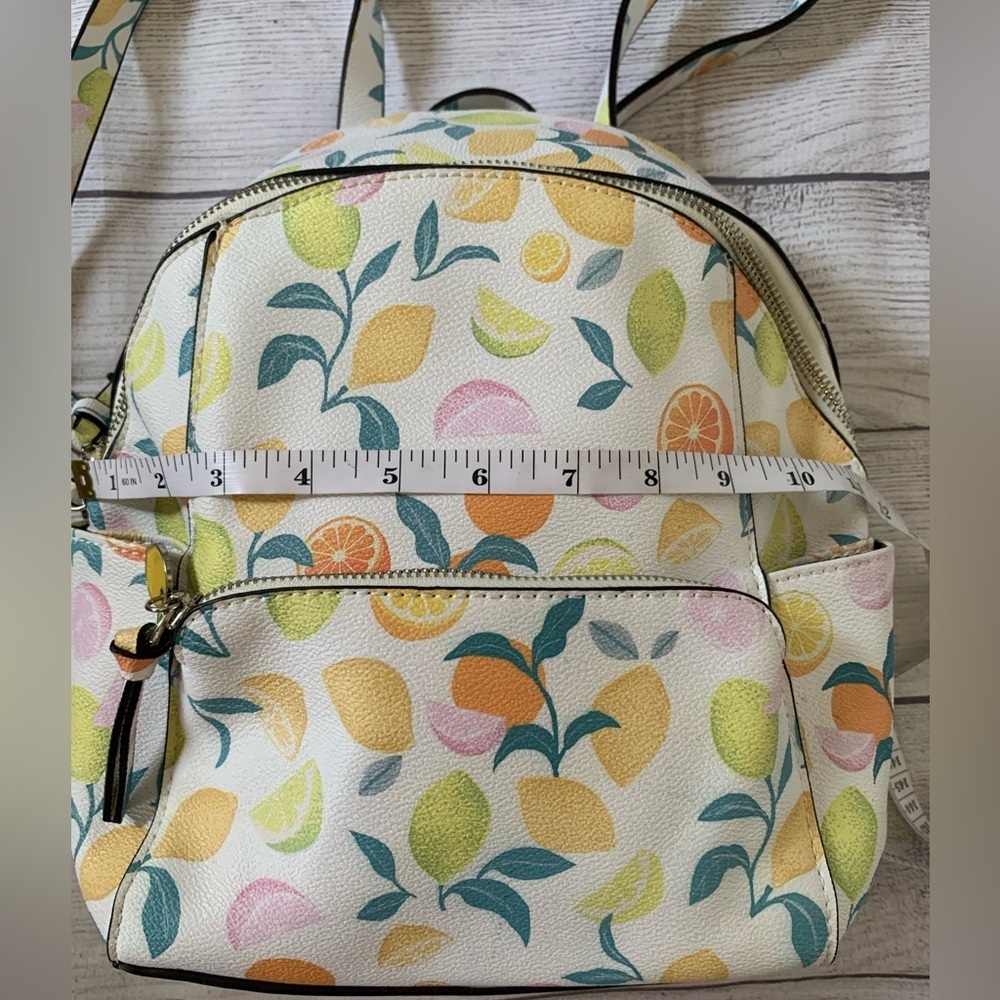 Vibrant Citrus Pattern Women's Faux Leather Backpack from Parfois (Euro brand) - Picture 4 of 11